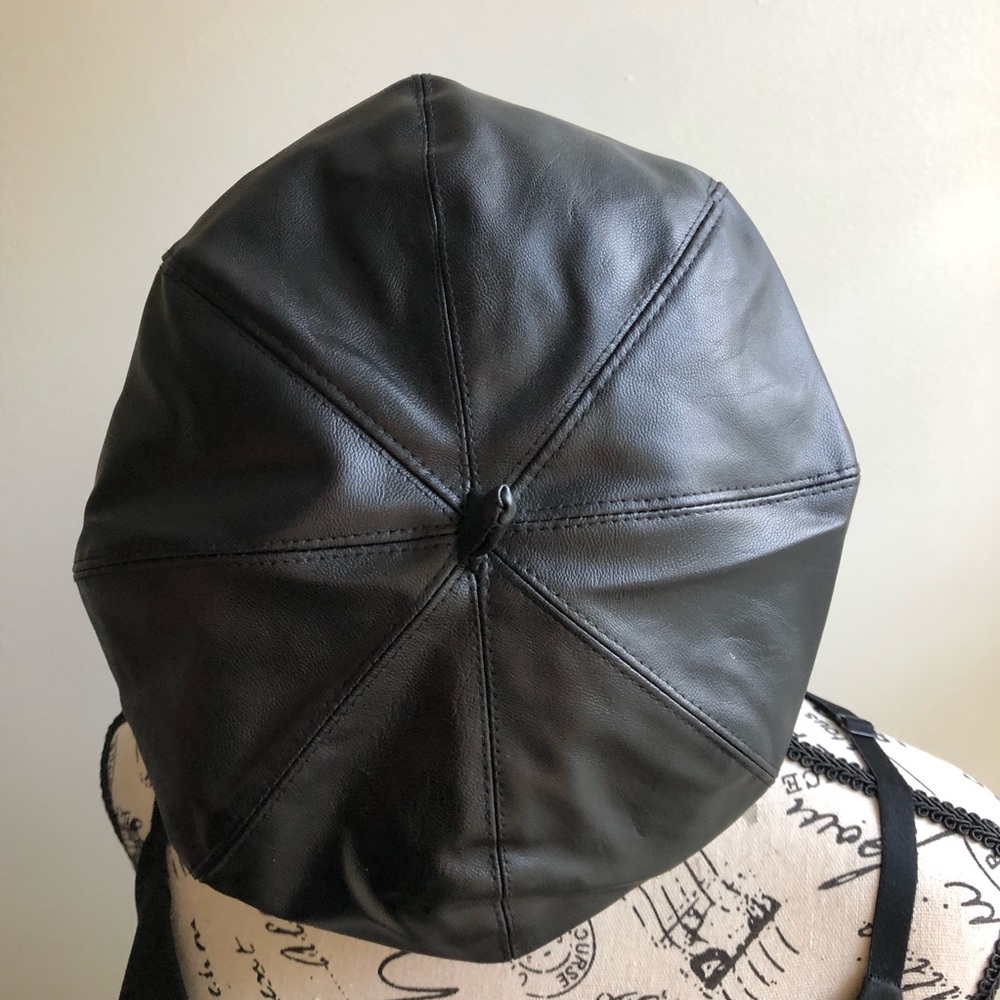 Faux Leather Beret